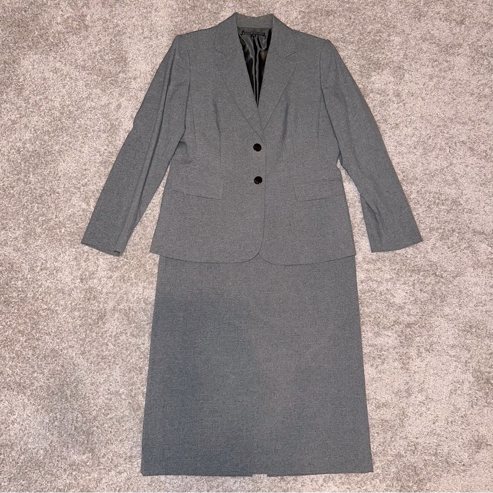 Vintage Grey Skirt Suit, Medium